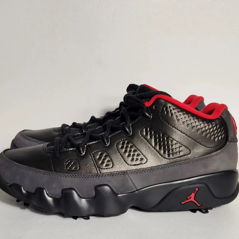 Nike Air Jordan 9 Golf Retro Black Charcoal True Red Mens FJ5934-002 Size 7.5
